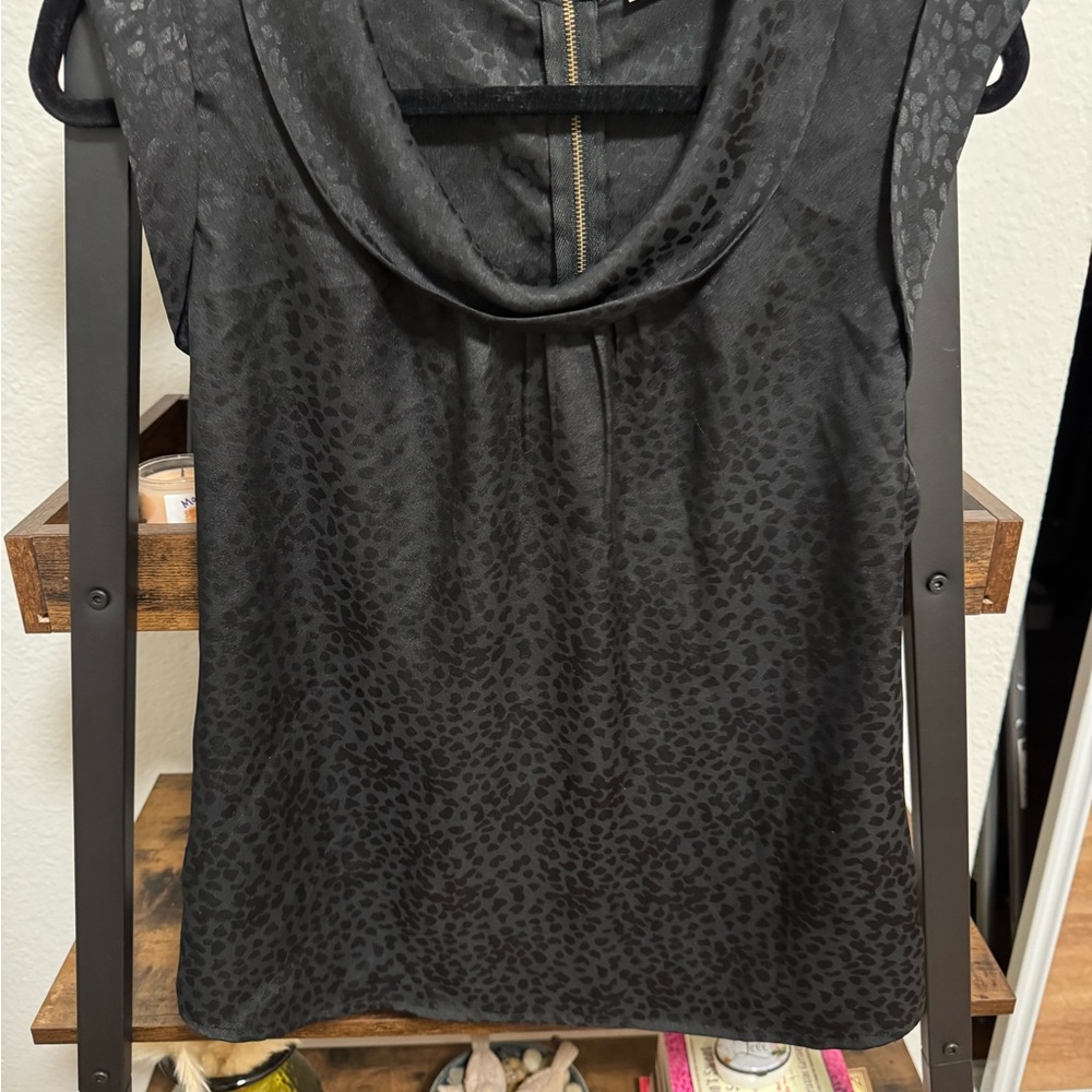 Halogen Black Patterned Women's Blouse